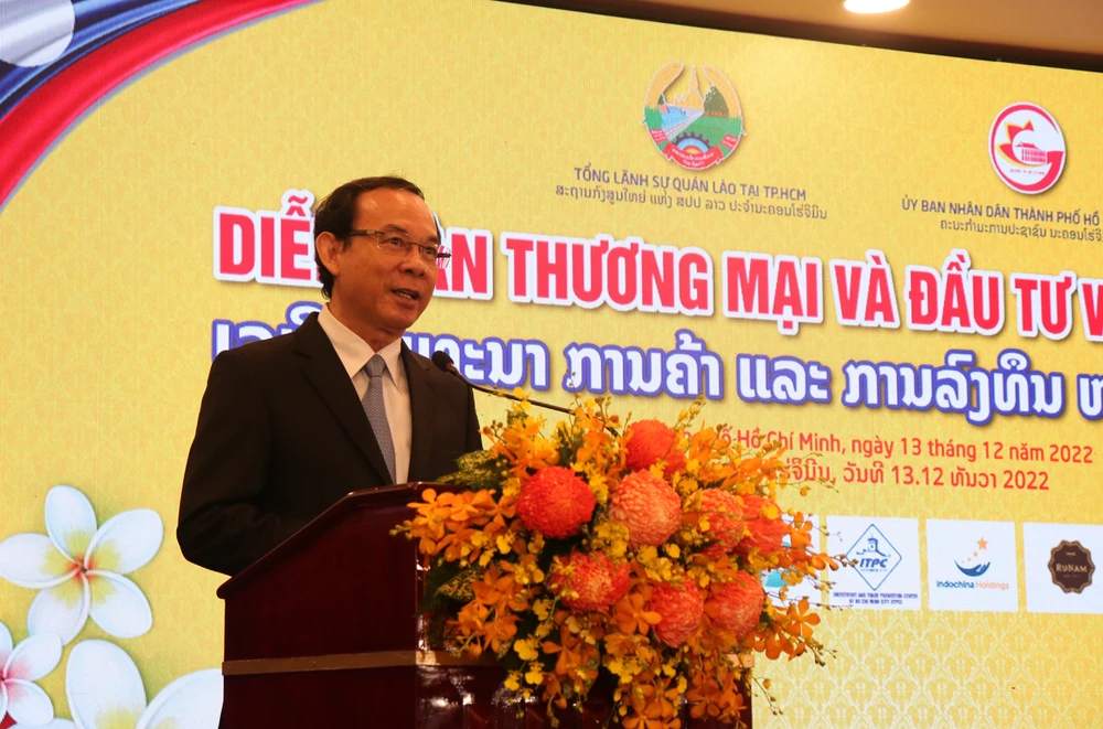 Bí thư thành ủy TP.HCM Nguyễn Văn Nên phát biểu khai mạc diễn đàn.Ảnh VÕ THƠ