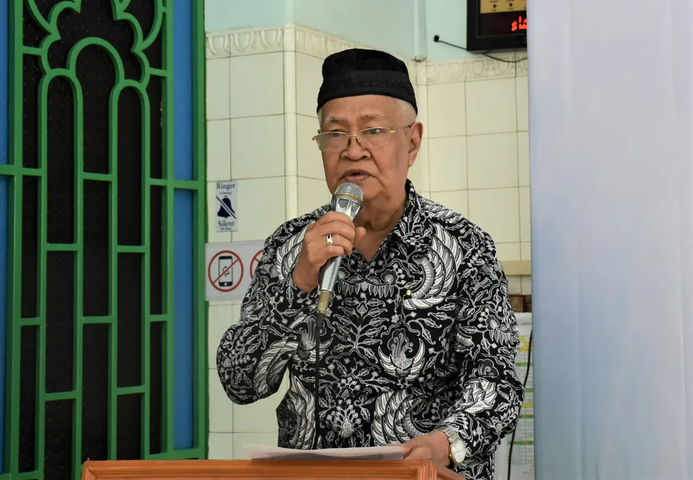 Phó trưởng Ban Đại diện cộng đồng Hồi giáo TP.HCM Machdares Samael phát biểu tại buổi họp mặt.