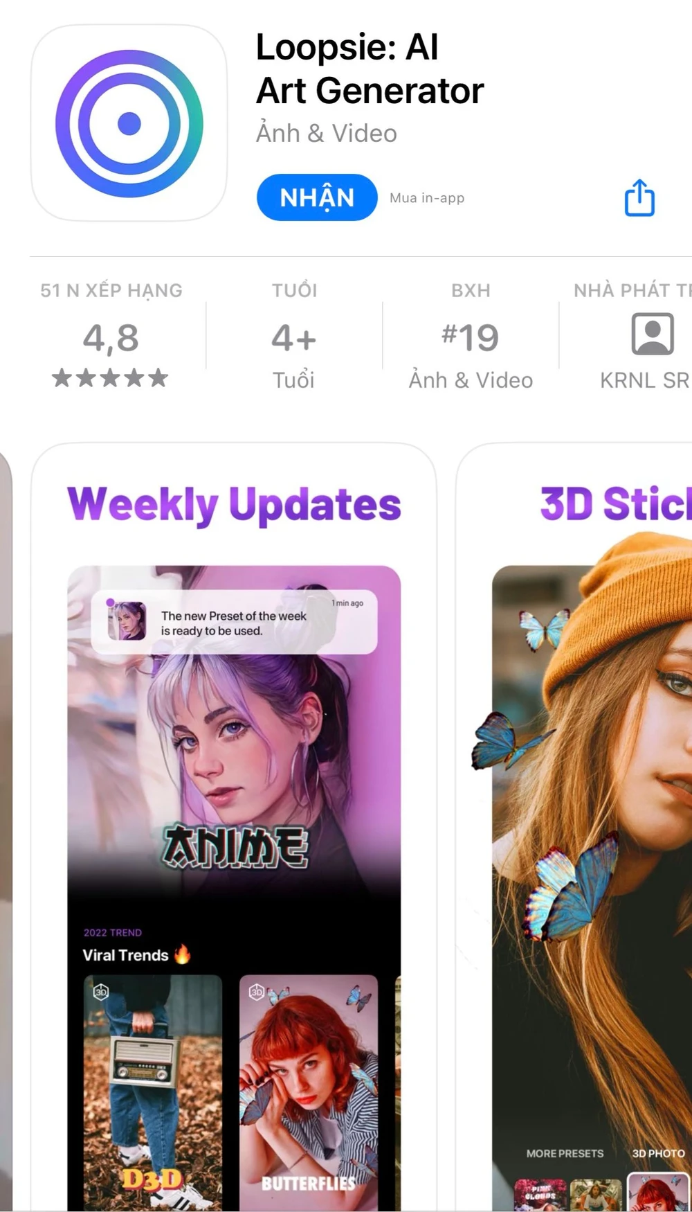 Ứng dụng được tải về nhiều nhất trên kho ứng dụng App Store tại Việt Nam tính đến ngày 7-9-2023. Ảnh: TRẦN MINH