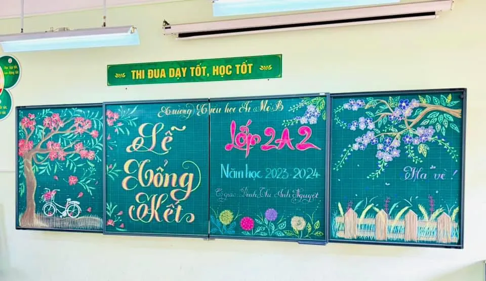 tài năng ‘họa’ bảng của các thầy cô và học sinh.jpg