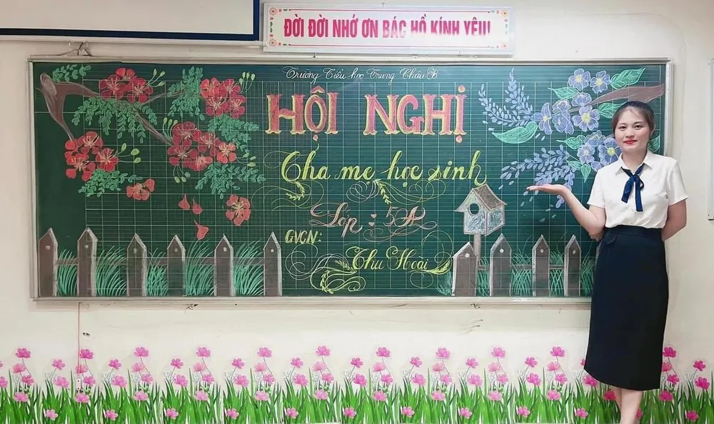 bảng đen phấn trắng