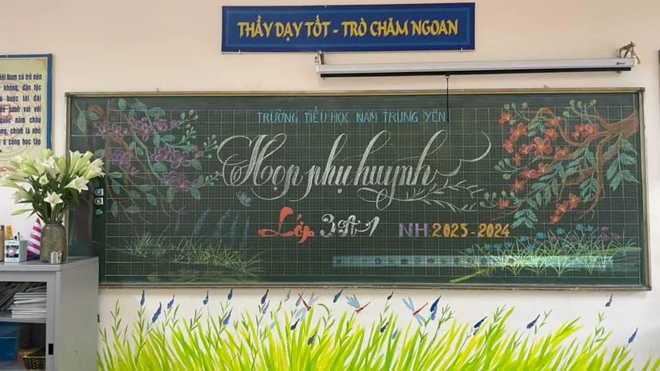 bảng đen phấn trắng