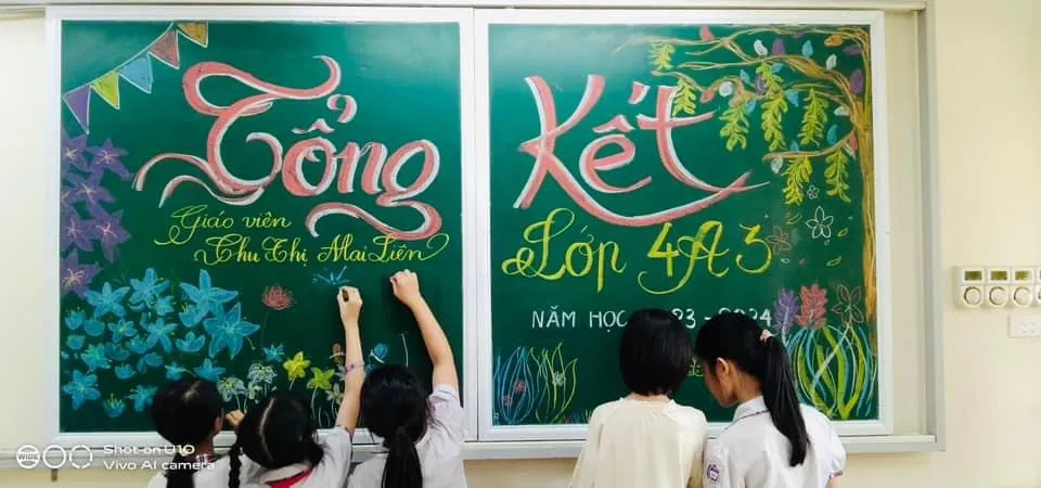 tài năng ‘họa’ bảng của giáo viên và học sinh