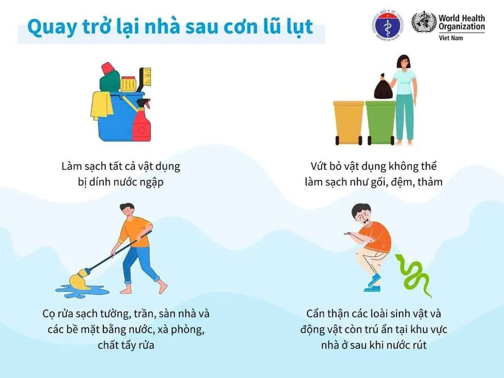 Cẩn thận các loài sinh vật và động vật còn trú ẩn tại khu vực nhà ở sau khi nước rút. z5819715688566_f32560fd4e0e3ebdecb8cb319112263e.jpg