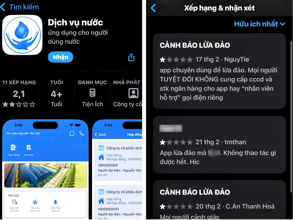 thủ đoạn lừa đảo ứng dụng có tên “Dịch Vụ Nước”.jpg