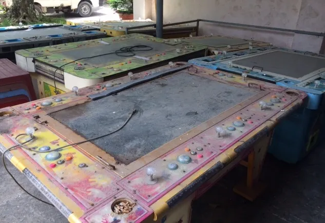 Máy chơi game bắn cá bị công an thị xã Dĩ An thu giữ chờ tiêu hủy.