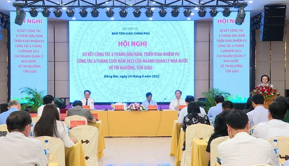 Bộ trưởng Bộ Nội vụ Phạm Thị Thanh Trà phát biểu tại hội nghị. Ảnh: VH