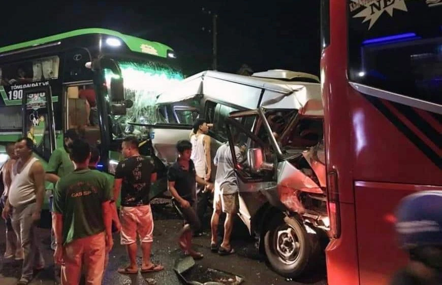 Hiện trường vụ tai nạn.