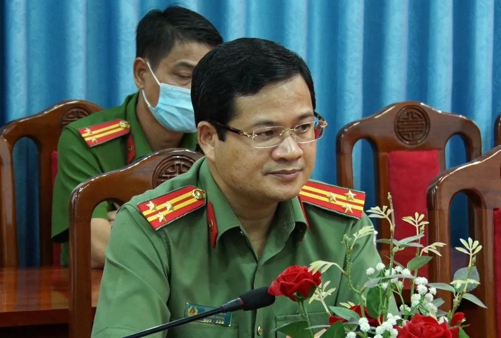 Thượng tá Trần Anh Sơn, Trưởng công an huyện Nhơn Trạch giữ chức Phó giám đốc Công an tỉnh Đồng Nai. Ảnh Lê Lâm.