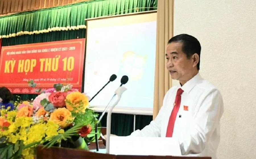 Chủ tịch HĐND tỉnh Đồng Nai Thái Bảo phát biểu khai mạc kỳ họp. Ảnh: Quốc Khánh.