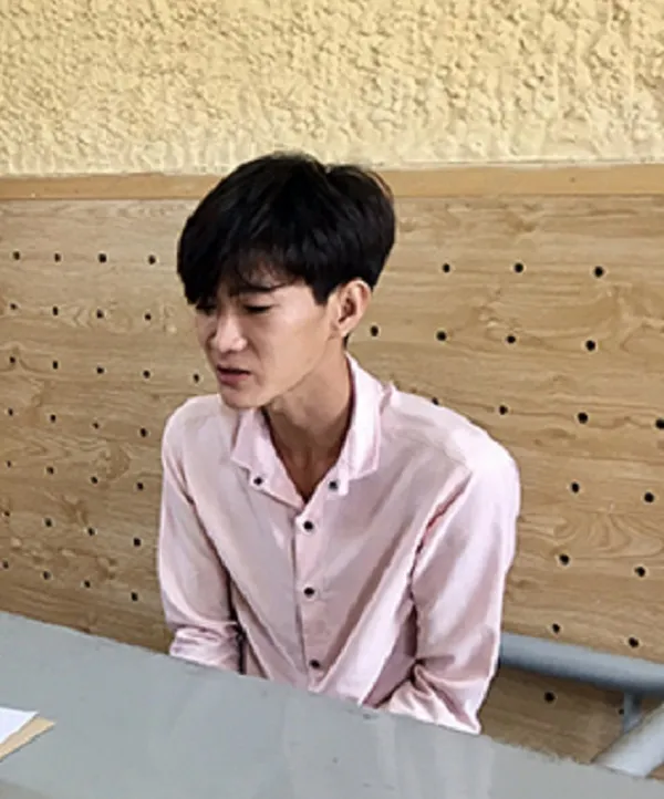 Nghi phạm Đỗ Ngọc Hải tại cơ quan công an. Ảnh: V.Tuấn