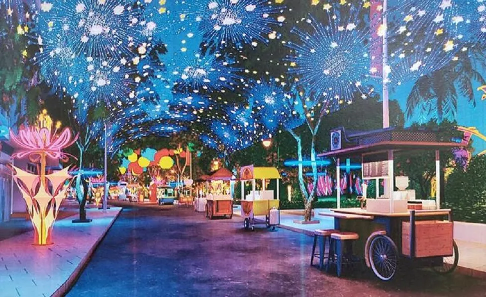 Thiết kế chiếu sáng và trang trí trên Con đường ánh sáng năm 2023 tại Phố đi bộ Nguyễn Văn Trị, TP.Biên Hòa.