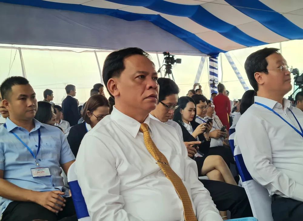 Ông Võ Tấn Đức trước giờ khởi công xây nhà ga sân bay Cảng hàng không Long Thành. Ảnh: VH.