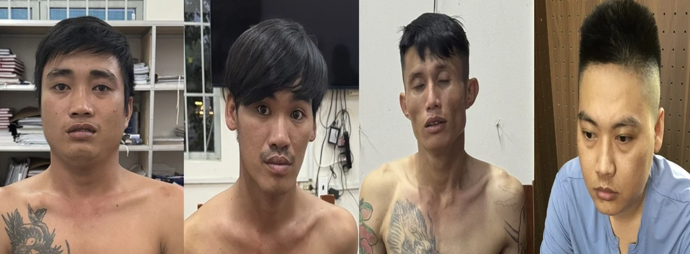 Các nghi can bị bắt giữ. Ảnh: VH. Cướp giật.jpg