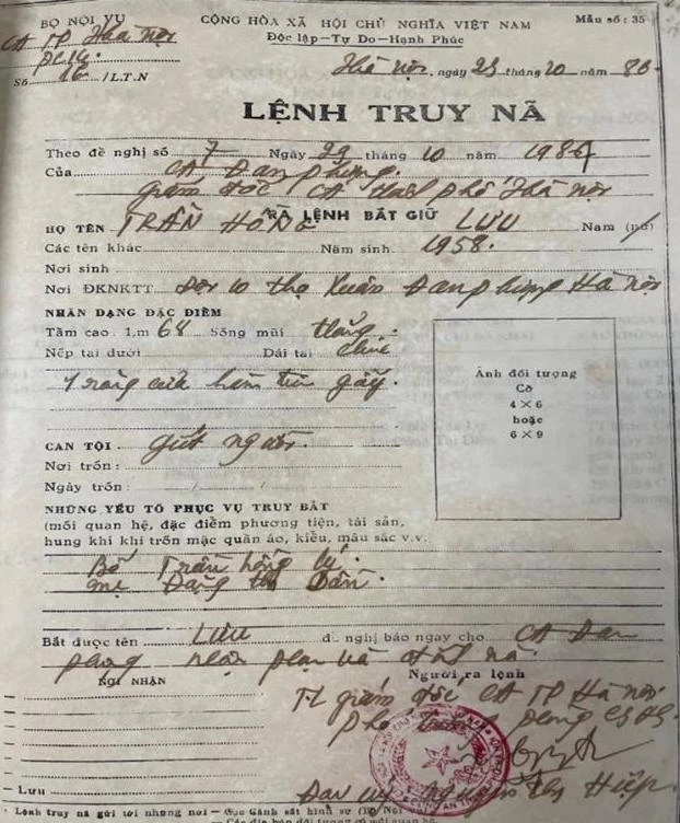 Trần Hồng Lưu trốn truy nã 40 năm về tội giết người. Ảnh: CA. trốn truy nã.jpeg