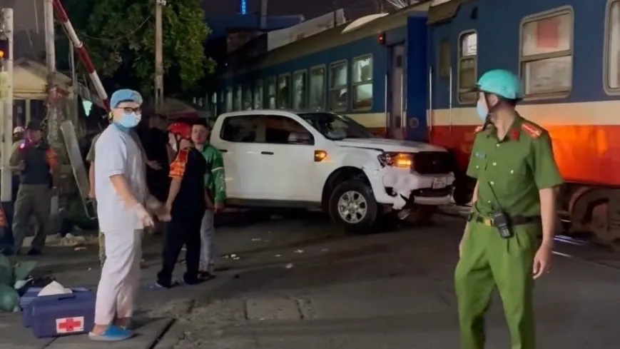 Hiện trường vụ tai nạn giao thông. Ảnh: VH giám đốc công an.jpg
