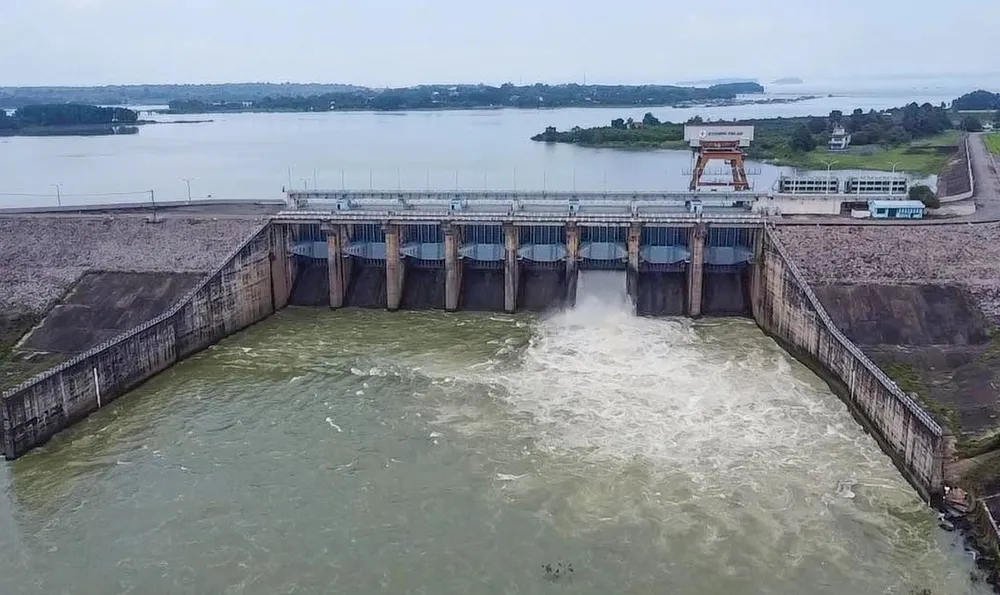 Đập tràn Thuỷ điện Trị An. Ảnh: HV. Thủy điện Trị An