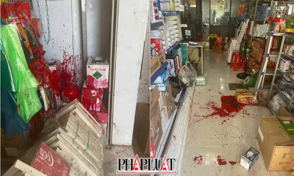 1 phụ nữ thuê nhóm thanh niên tạt sơn vào cửa hàng, ô tô đối thủ