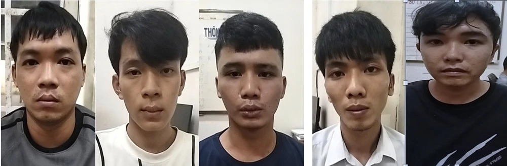 Các nghi can bị cơ quan công an bắt khẩn cấp. Ảnh: CA. nhóm thanh niên.jpg