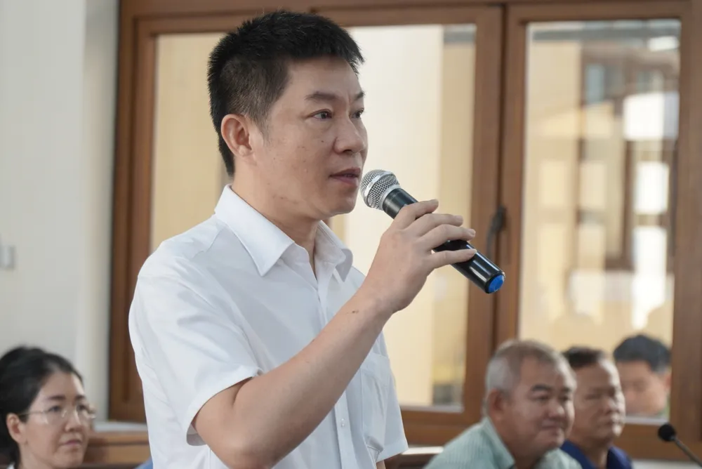 Bị cáo Nguyễn Khánh Hưng (cựu chủ tịch HĐQT Công ty LDG) bị tuyên phạt 16 tháng tù. Ảnh: VŨ HỘI công ty LGD 2.jpg
