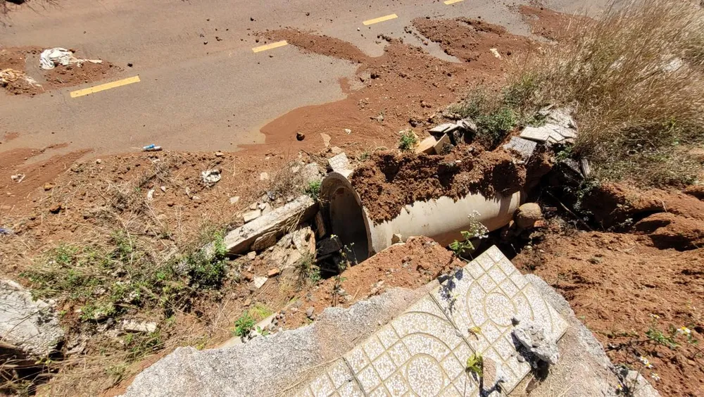 Hiện trường vụ sạt lở của dự án. Ảnh: VŨ LONG Hiện trường vụ sạt lở của dự án. Ảnh: VŨ LONG