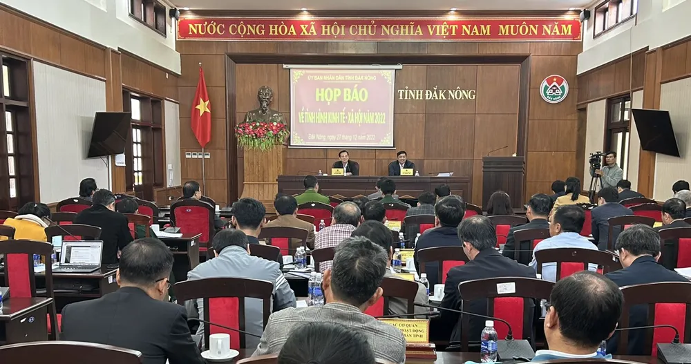 Toàn cảnh buổi họp báo. Ảnh: VŨ LONG