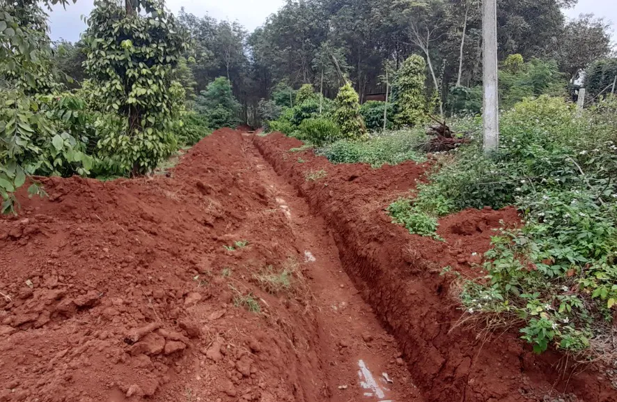 Hiện trạng tiểu dự án. Ảnh Vũ Long: chụp chiều 31-12 Hiện trạng tiểu dự án. Ảnh Vũ Long: chụp chiều 31-12