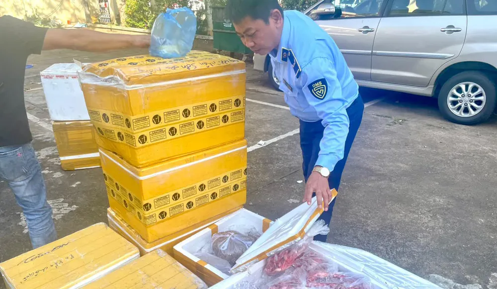 Lực lượng quản lý thị trường kiểm tra số thực phẩm không rõ nguồn gốc