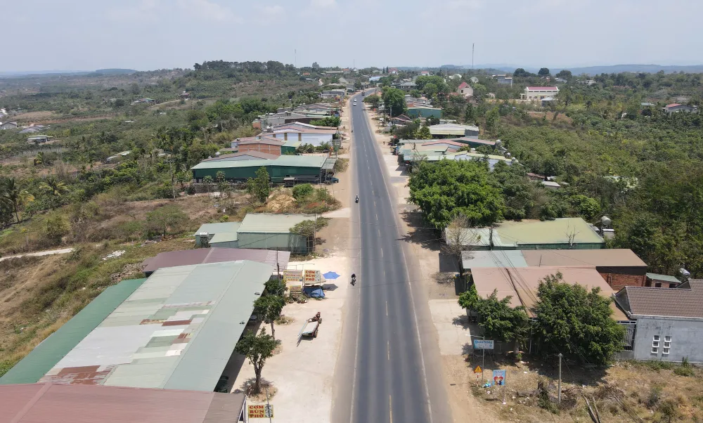 Khu vực giao 106 ha đất trồng cao su hiện nay thành khu dân cư. Ảnh: VŨ LONG