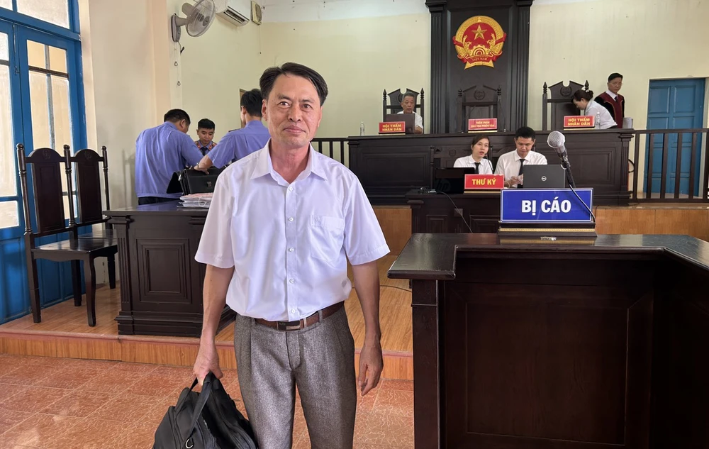 Bị cáo Quảng tại phiên tòa sơ thẩm. Ảnh: VŨ LONG