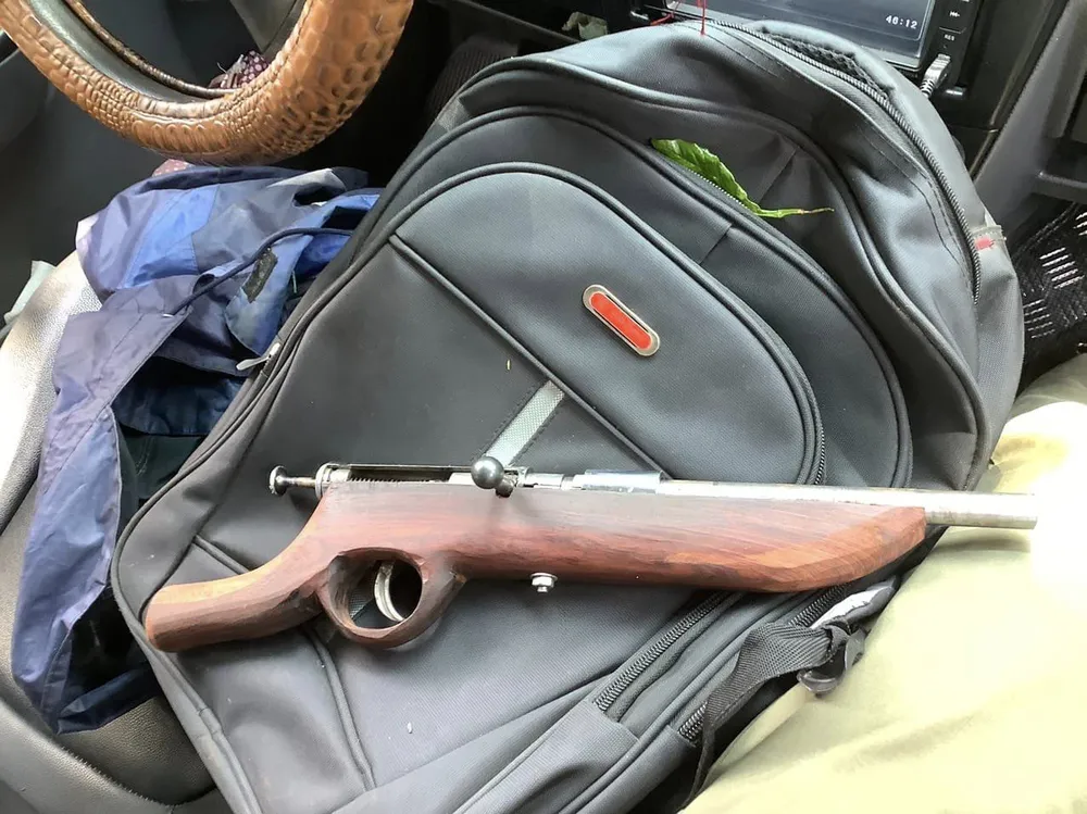 Khẩu súng tự chế của Hoàng Ngọc Nhân. Ảnh: CACC Khẩu súng tự chế của Hoàng Ngọc Nhân. Ảnh: CACC