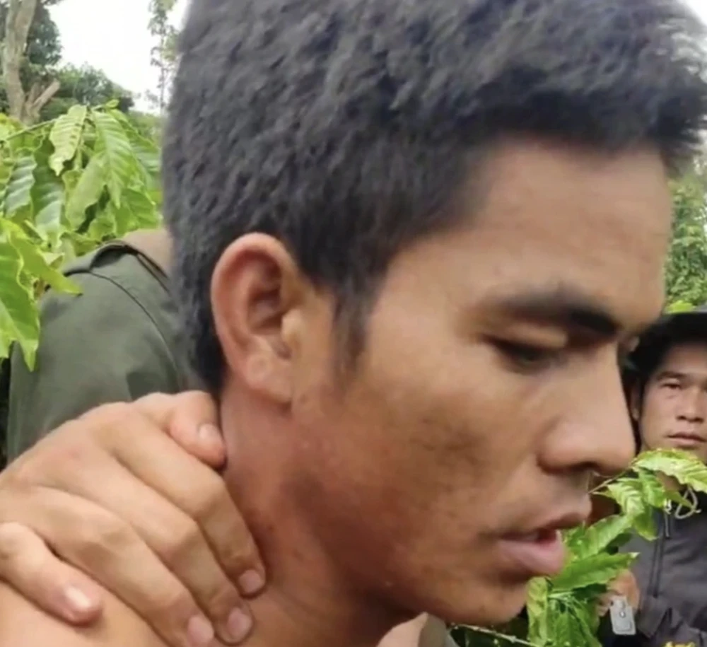 Hình ảnh Y Khing Liêng lúc bị bắt. Ảnh: CACC