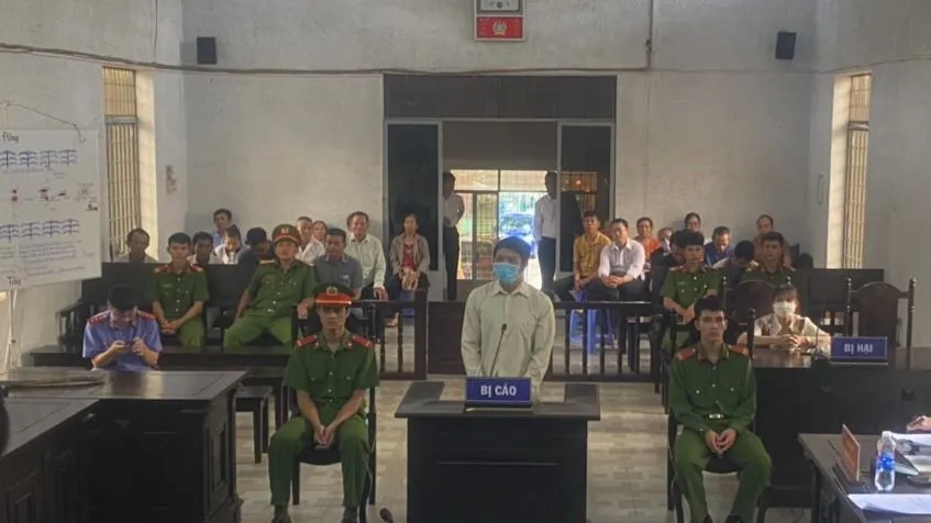 Tưởng Đăng Thế tại phiên tòa sơ thẩm hôm 13-7 vừa qua. Ảnh: LX Tưởng Đăng Thế tại phiên tòa