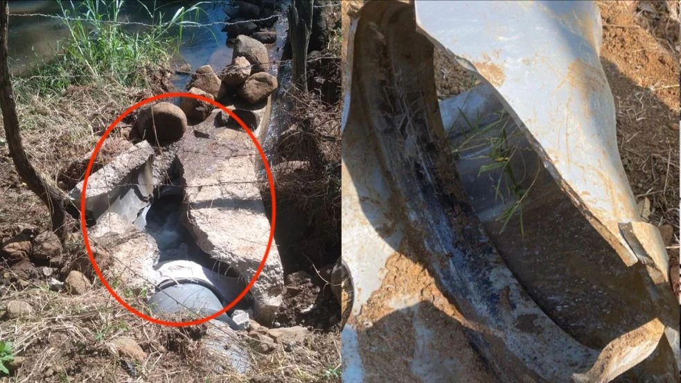 Hiện trường vỡ đường ống lần thứ 14 của tiểu dự án. Ảnh: CTV đường ống.jpg