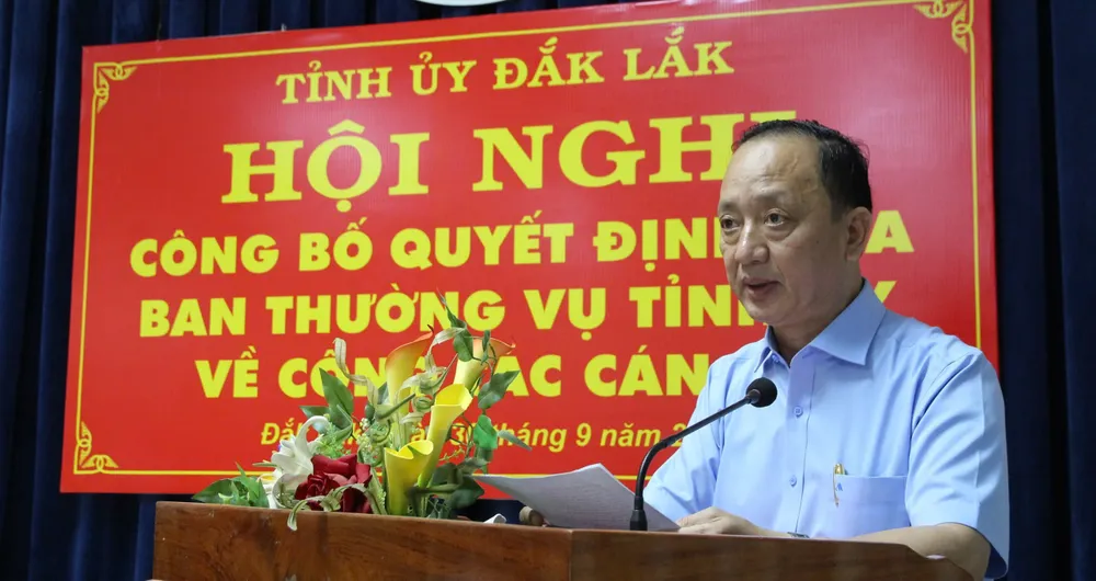 Ông Hà Huy Quang phát biểu tại buổi lễ. Ảnh: DT Ban nội chính.jpg