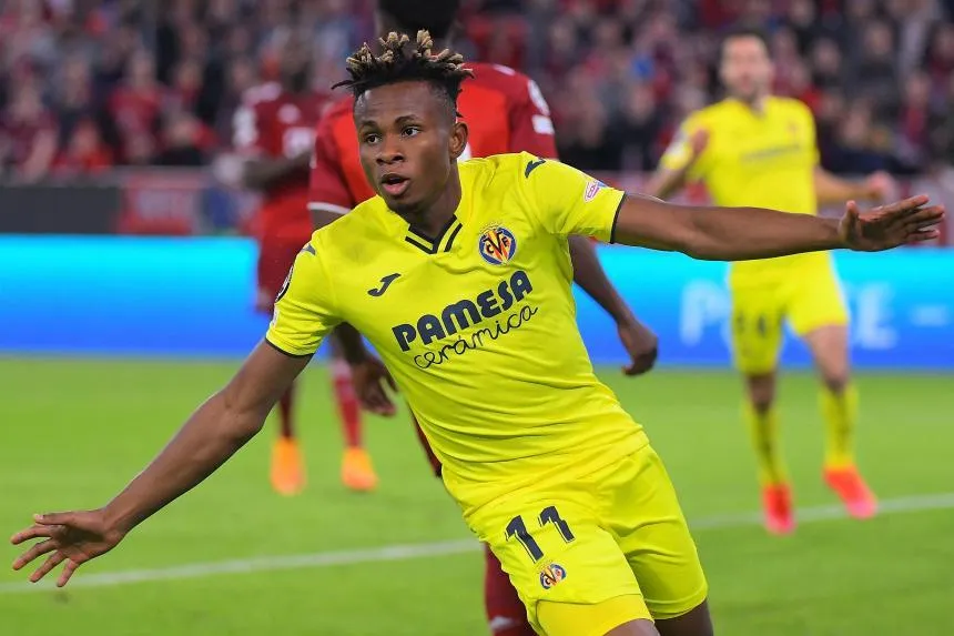 Samuel Chukwueze có bàn thắng vàng loại Bayern Munick. Ảnh: AFP Samuel Chukwueze có bàn thắng vàng loại Bayern Munick. Ảnh: AFP