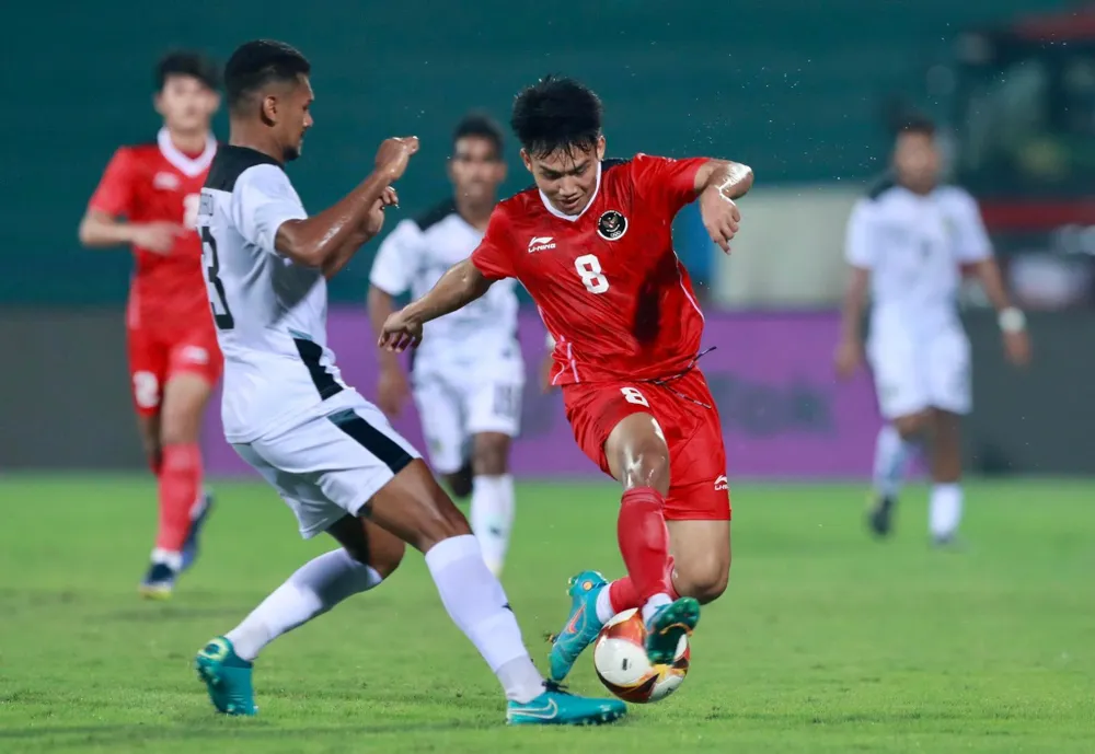 Ứng viên vô địch U-23 Indonesia (đỏ) đang xếp thứ tư bảng A. Ảnh: A.PHƯƠNG