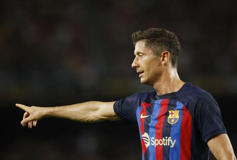 Về Barcelona từ Bayern với giá trị 45 triệu euro, Lewandowski được kỳ vọng cao. Ảnh: Getty