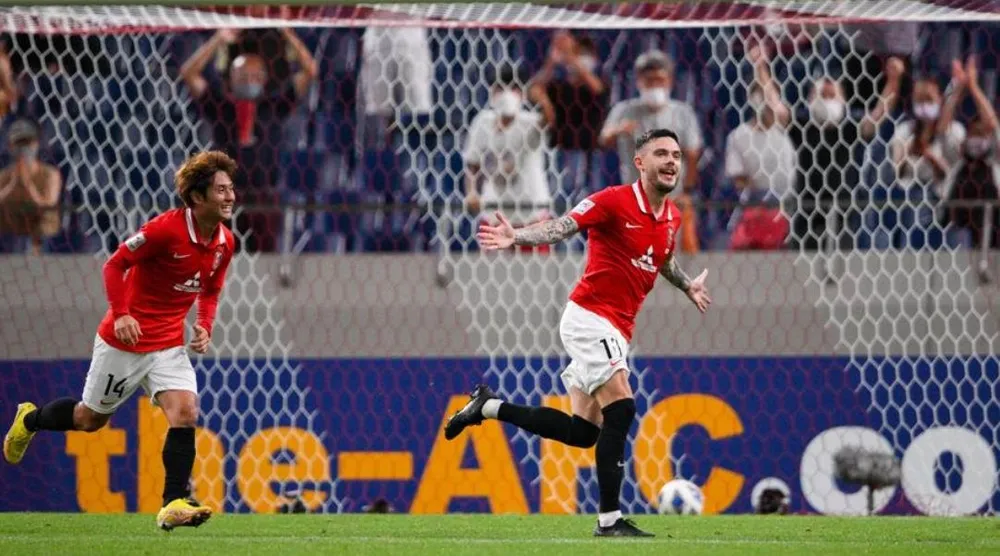 Ngoại binh Karlson mở điểm cho Urawa Red Diamonds ở phút 32. Ảnh: AFC