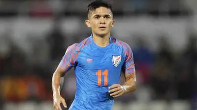 Sunil Chhetri, 38 tuổi sẽ đeo băng đội trưởng tuyển Ấn Độ. Ảnh: I.T