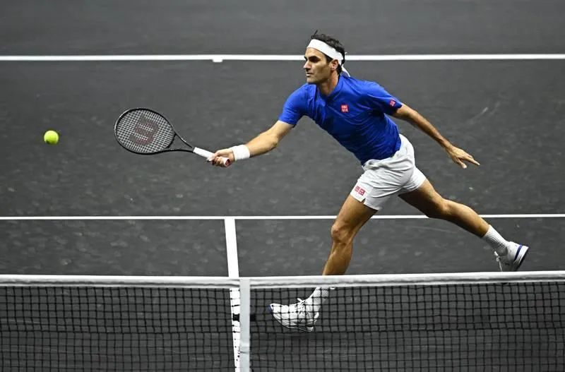 Federer thể hiện những đường bóng mượt mà ở Laver Cup.