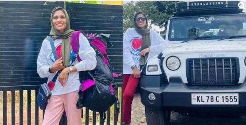 Kerala có bà mẹ 5 con lái xe hơi sang Qatar xem World Cup 2022. Ảnh: TOI