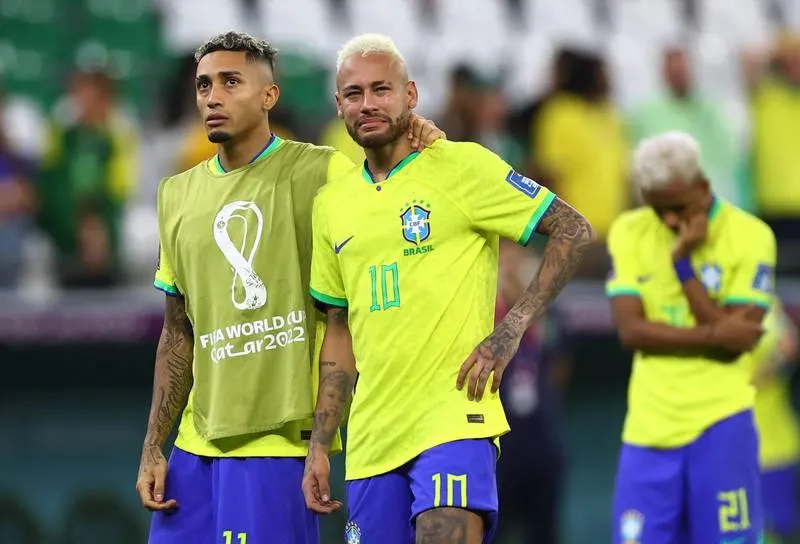 Brazil lại bị loại tại tứ kết như bốn năm về trước tại Nga. Ảnh: Getty