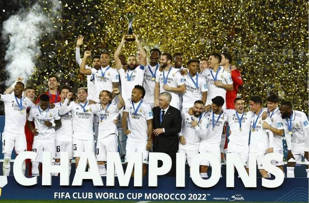 Đánh bại Al Hilal và vô địch, Real Madrid lên ngôi giải này lần thứ tám. Ảnh: EPA