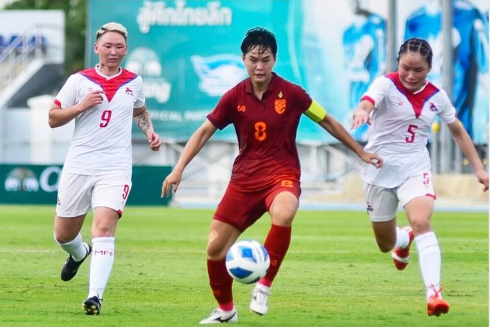 Thái Lan đánh bại Mông Cổ và Singapore cùng tỉ số 6-0 và giành quyền đi tiếp. Ảnh: AFC Thái Lan đánh bại Mông Cổ và Singapore cùng tỉ số 6-0 và giành quyền đi tiếp. Ảnh: AFC