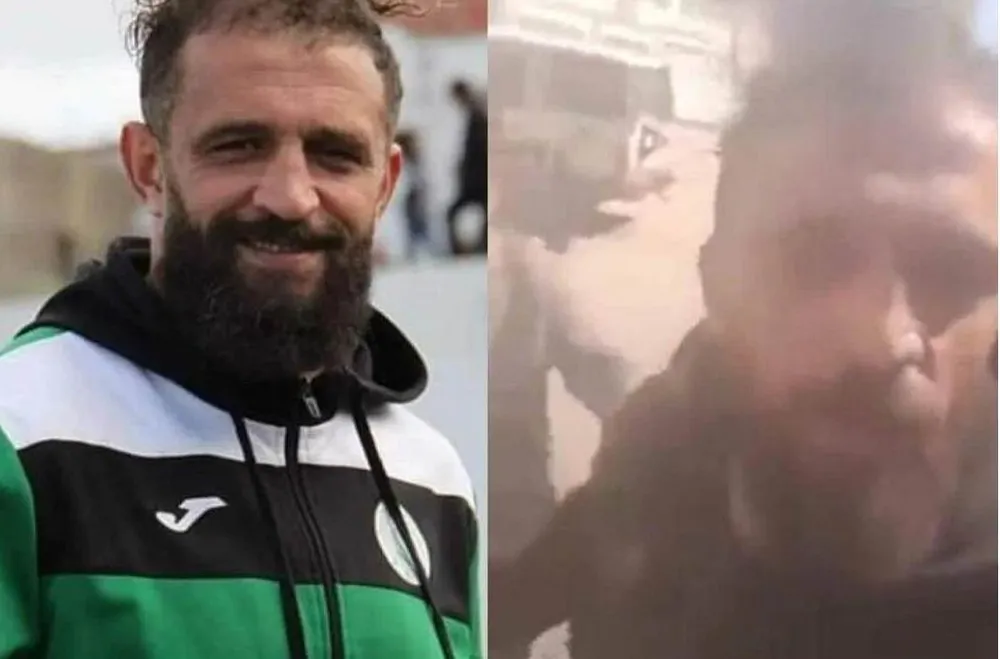 Nizar trước và khi tự thiêu. Ảnh: Twitter