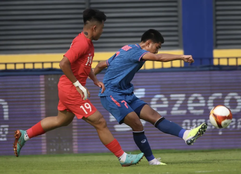 U-22 Singapore chưa phải là thách thức với ứng viên vô địch Thái Lan. Ảnh: CTP U-22 Singapore chưa phải là thách thức với ứng viên vô địch Thái Lan. Ảnh: CTP