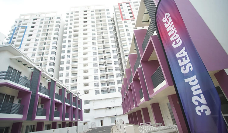 Thủ tướng Hun Sen đã chính thức thông báo sau khi ASEAN Para Games kết thúc ngày 9-6, làng VĐV bên cạnh tổ hợp Morodok sẽ được rao bán làm căn hộ chung cư. Campuchia sẽ xây dựng tổ hợp khác trong tương lai. Ảnh: CTP