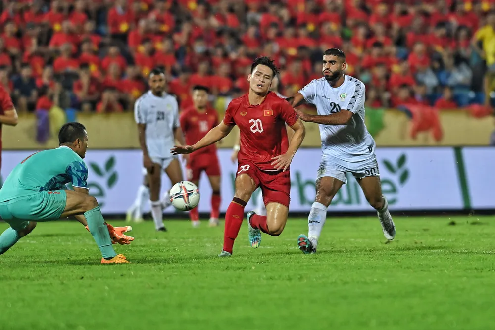 Đình Triệu lần đầu lên tuyển và sự tự tin cao. Ảnh: HẢI THỊNH