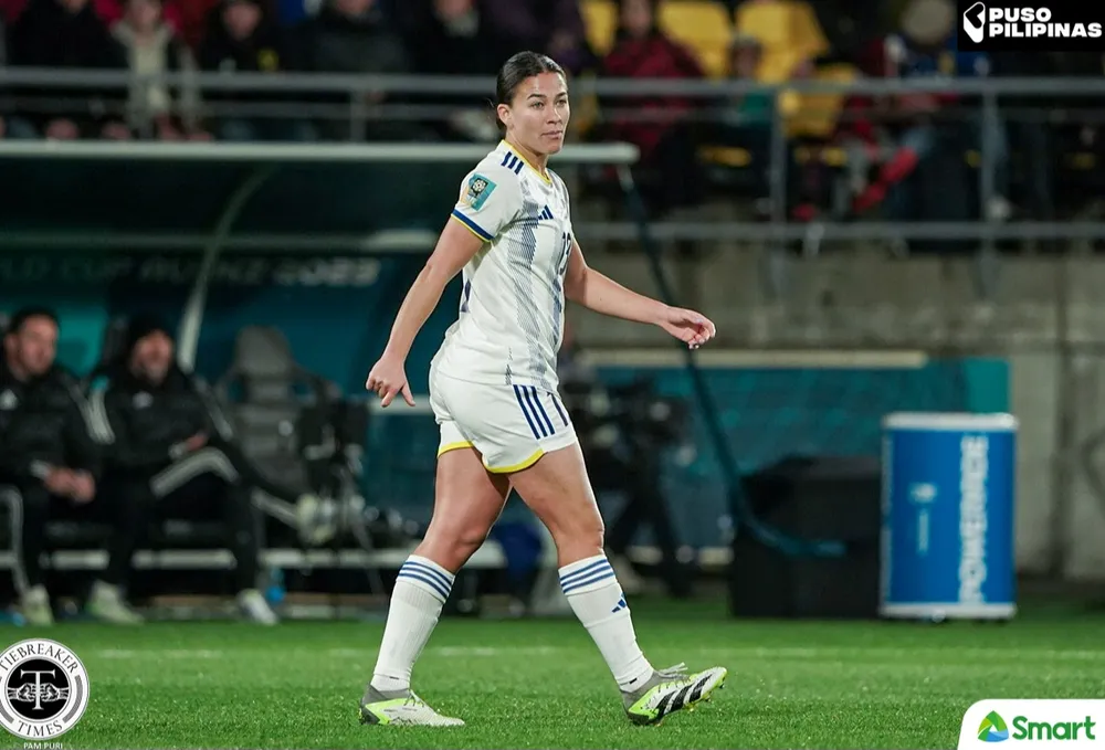 Nữ tuyển thủ Angela Beard, người Úc có mẹ người đảo Cebu của Philippines vừa rồi khoác áo Philippines đá World Cup 2023. Ảnh: CTP Angela Beard-1.jpg